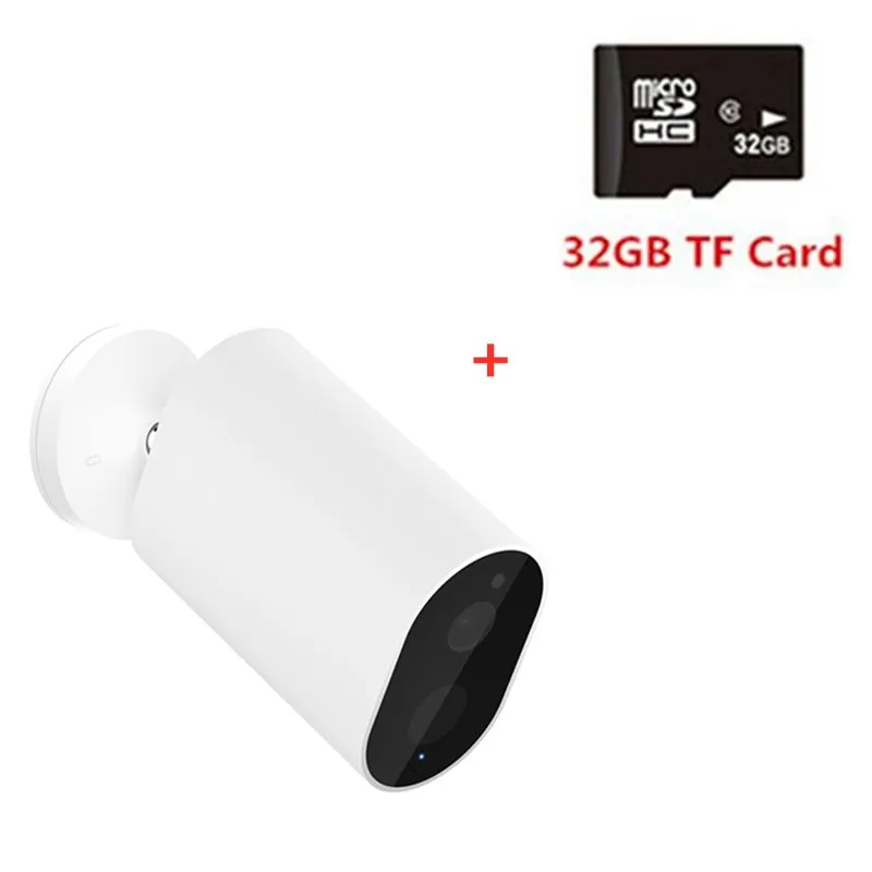 add 32G card Оригинальная смарт-камера Xiaomi 1080P с батарейным шлюзом 120 градусов F2.6 IP65 AI гуманоидное Обнаружение WiFi IP Беспроводная камера Cam - Цвет: add 32G card
