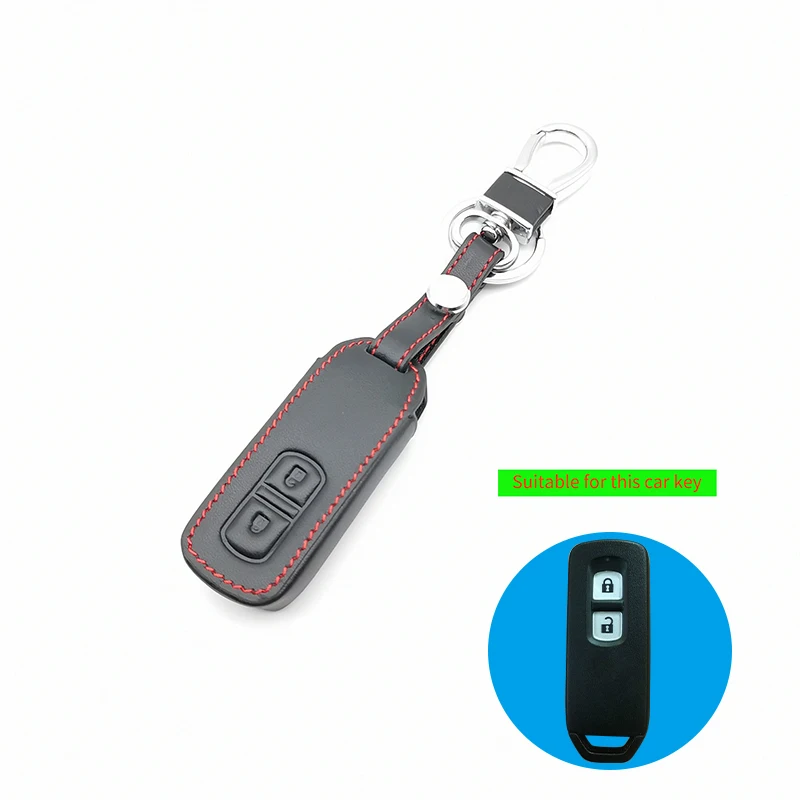 Кожаный чехол для автомобильного ключа с 2 кнопками Honda N Nbox индивидуальный