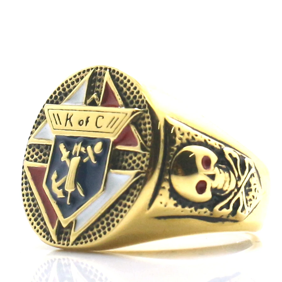 Кольцо с крестом унисекс из нержавеющей стали 316L рыцари Колумба христианство