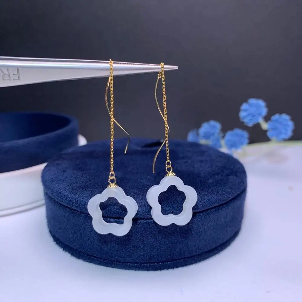 

Женские серьги-подвески shilovem, 18 К, желтые, натуральные, белые, яшма, ювелирные украшения, модные, вечерние, Рождественский подарок myme1414564hby