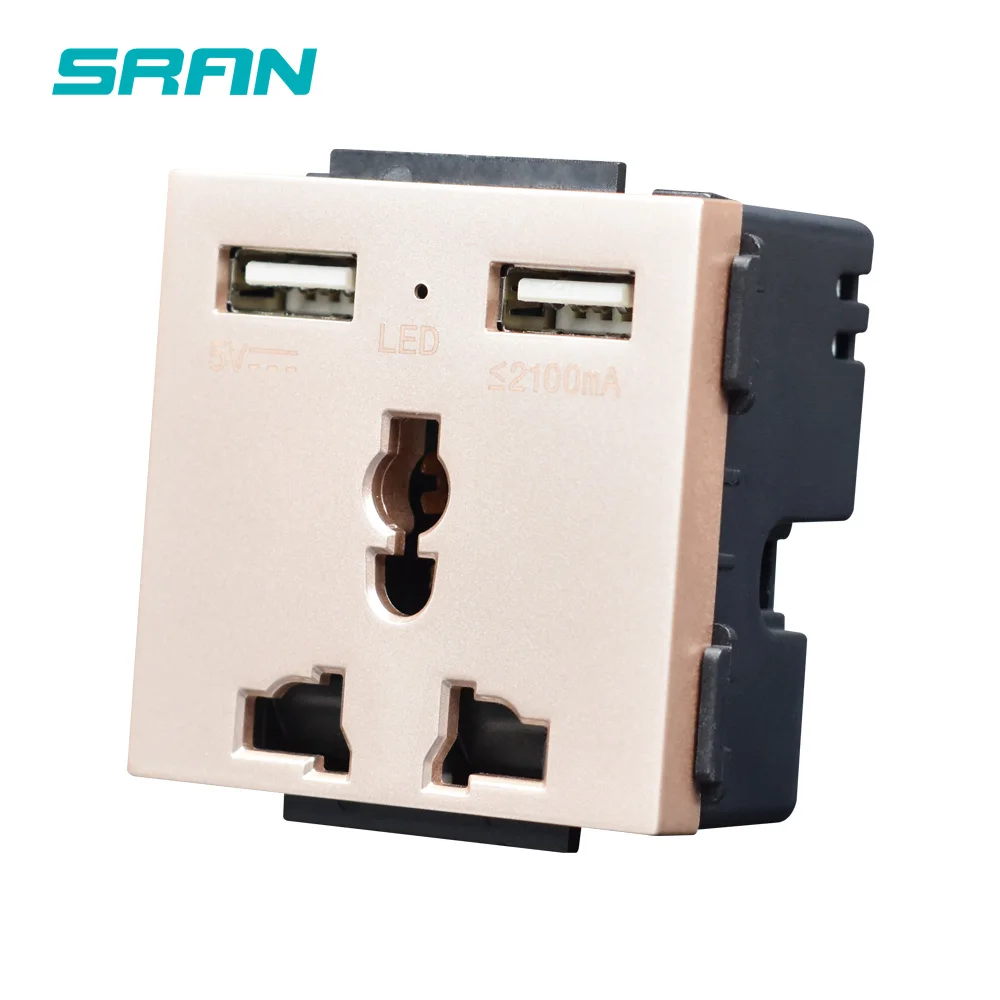 Универсальный 3-контактный разъем SRAN 52*52 с usb Функциональный модуль розетки