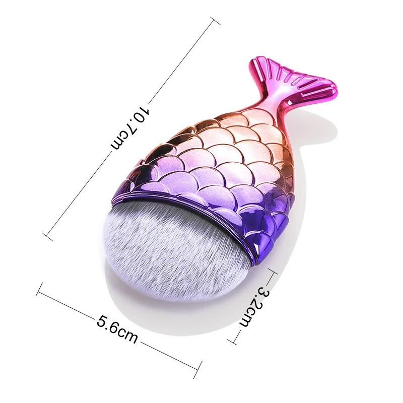 SAIANTTH Русалка основа Румяна Пудра кисть рыбий хвост искусственный инструмент для