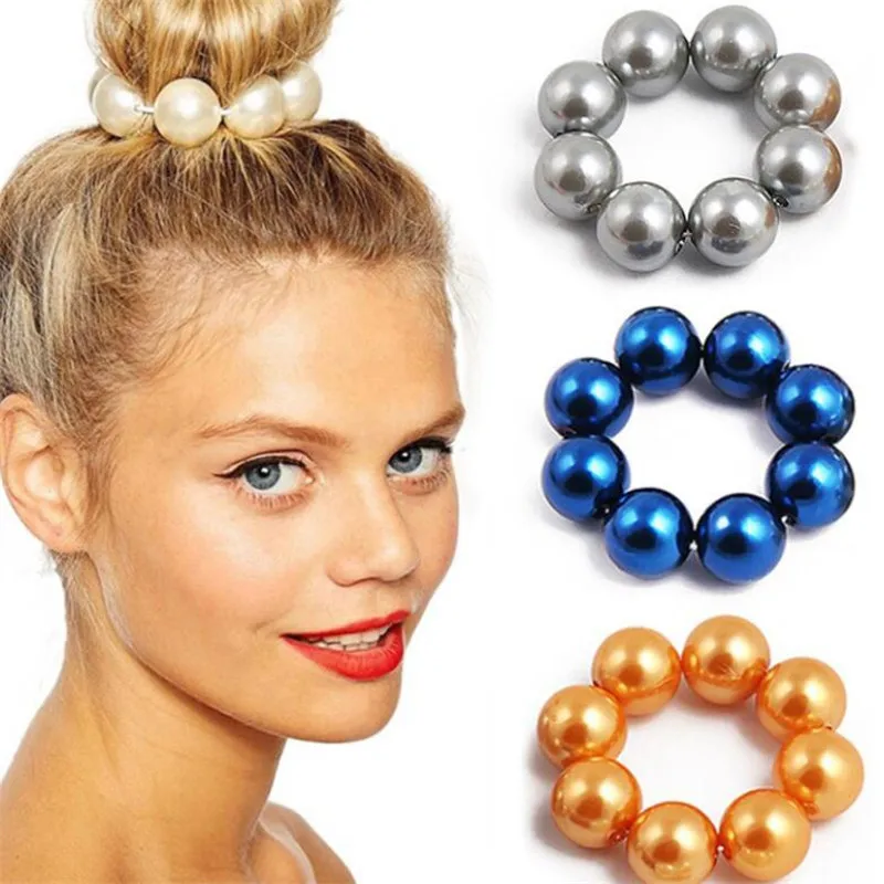 Роскошная Жемчужная Повязка для волос держатель хвоста повязка женщин и девушек