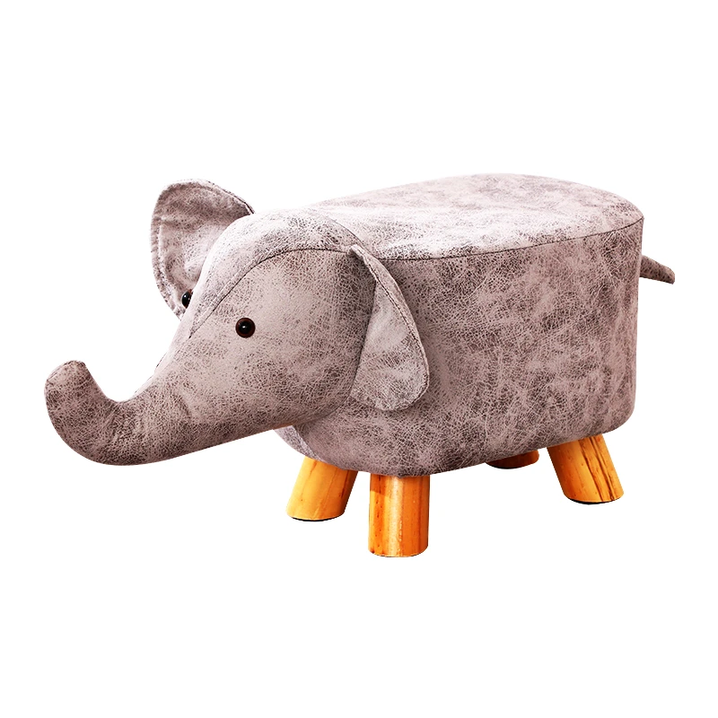 

Children's animal shoe changing stool fashion creative small stool home footstool calf cartoon solid wood sofa stool