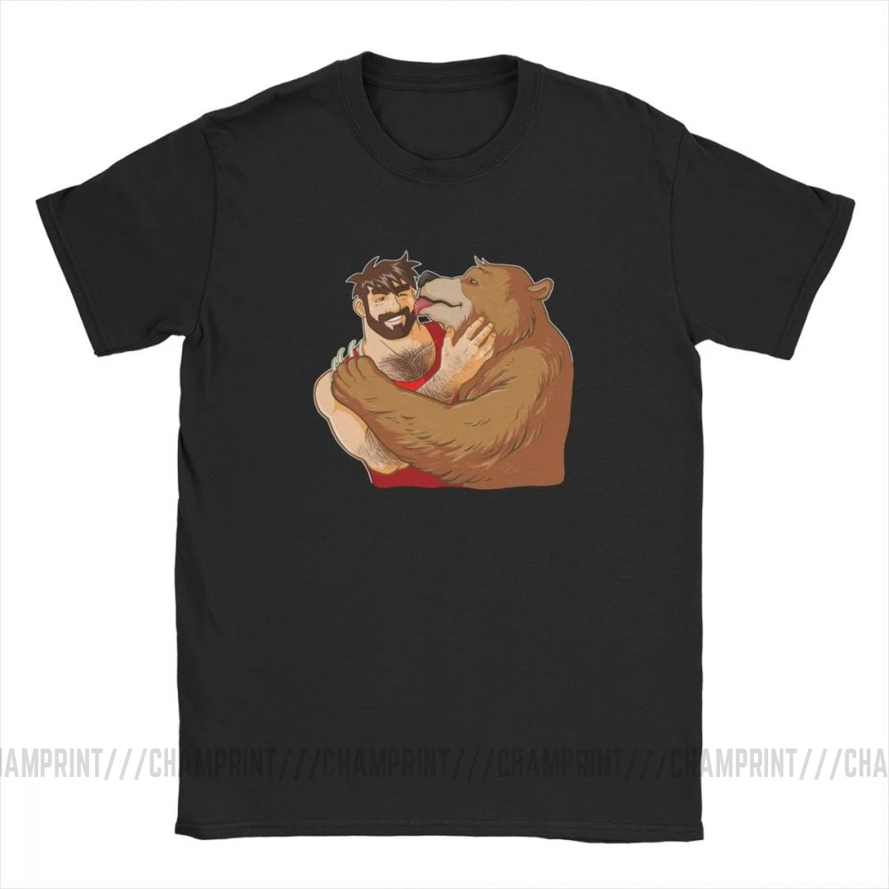 Мужская футболка с коротким рукавом Bear Kiss 100% хлопок вырезом лодочкой без