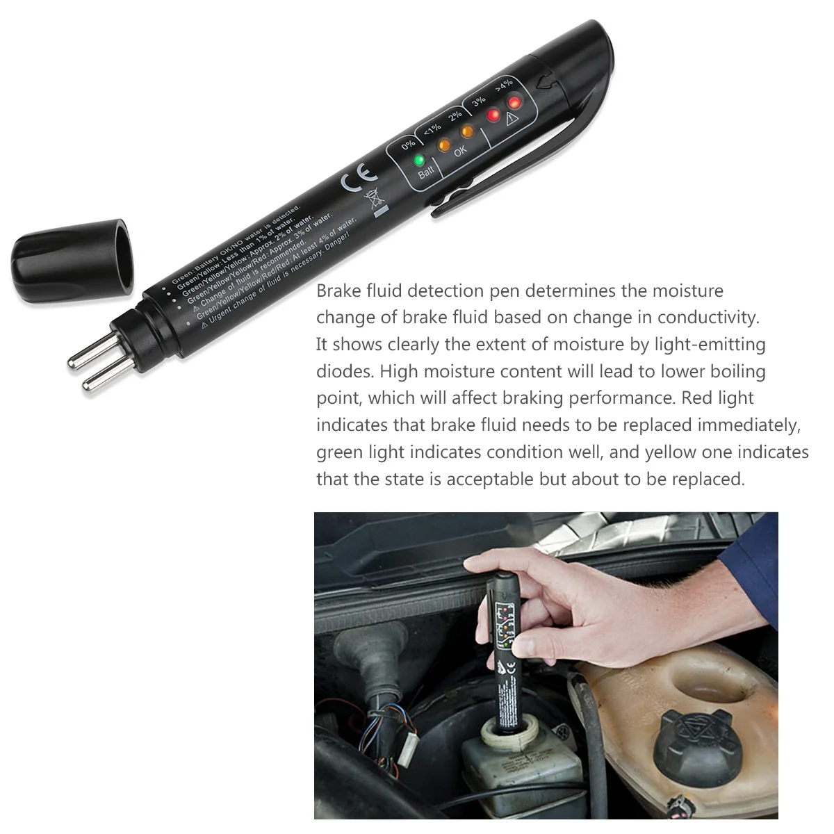 Светодиодный тестер тормозной жидкости LEORX (черный) | Автомобили и мотоциклы