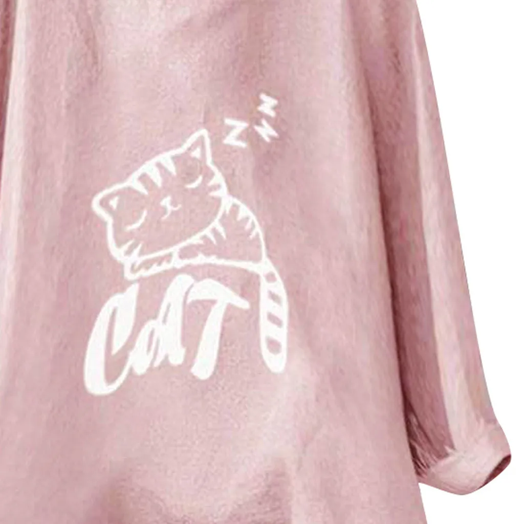 

FREE OSTRICH Cat Print Shirt Blouse Tops For Women Long Sleeve Loose Clothing Female Casual Plus Size Fall Clothes For Women