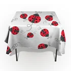 Красная божья коровка, аксессуары для стола, Декоративная скатерть, защита, легкая Домашняя мужская скатерть, устойчивая к пятнам скатерть для стола