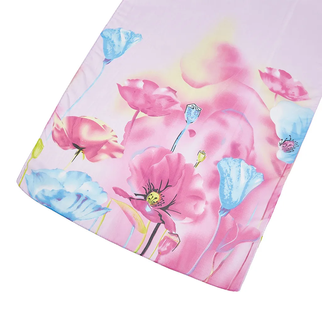 Фиолетовый цветочный принт Женский шифоновый Длинный мягкий шарф Женская шаль