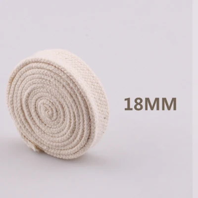 18mm flat 5yards 5yd/лот высокопрочный натуральный цвет круглый плоский канат хлопок шнуры для дома ручной работы аксессуары для одежды проекты рукоделия - Цвет: 18mm flat 5yards