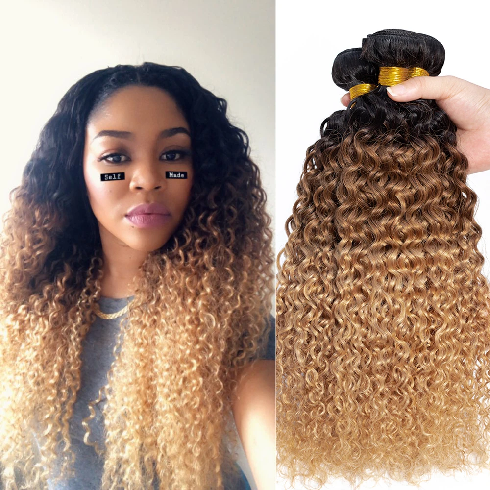 Burmese Hair Extension 1b/30/27 Non Remy Blonde Bundles