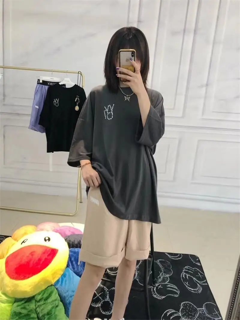 

Oversized Drilling Logo WE11DONE T shirt Men Women WELL DONE T-shirt Tees