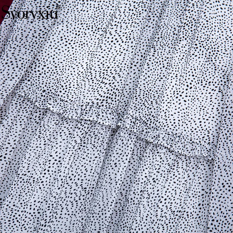 

Svoryxiu 2021New Runway Spring Summer Elegant Dot Print Dress Women's Fashion Long Sleeve Casual Holiday Dresses Vestdios