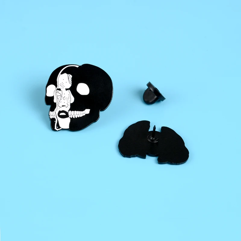 Женский череп лицо головоломка отворот булавка Пикассо скелет пары пазл панк