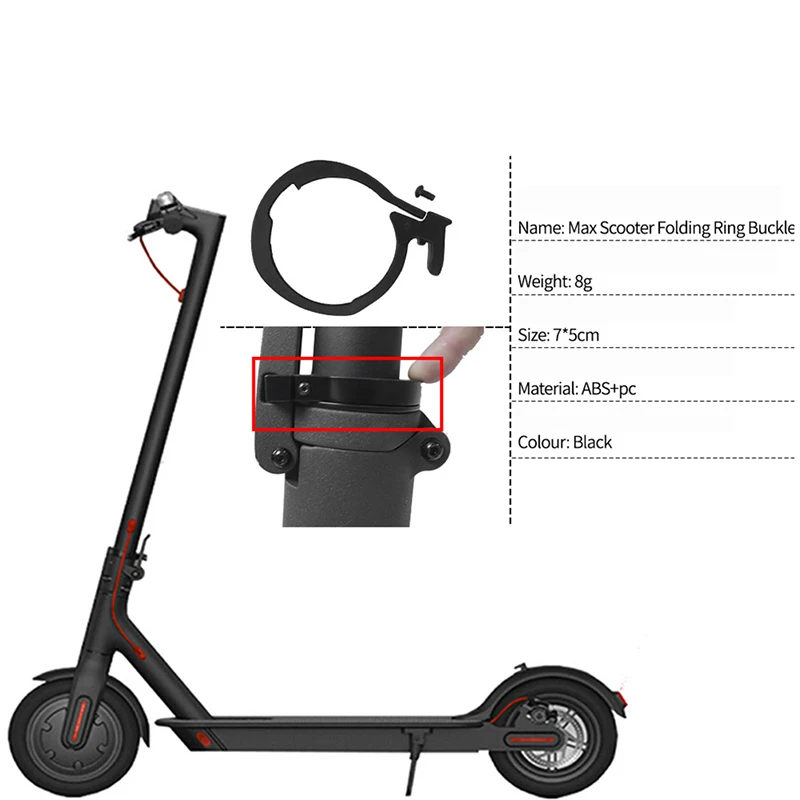 

Scooter Front Tube Stem Folding Pack Insurance Circle Clasped Guard Ring Replacement Part For Xiaomi Mijia M365 Electric Scoot