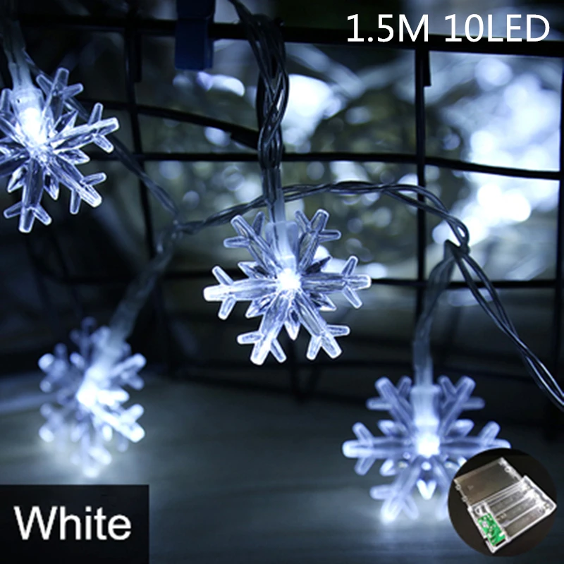 061-White 10LED Рождественские украшения для дома, 1 комплект, рождественские украшения, гирлянда, год, Noel, Санта Клаус, подарок, рождественский снеговик, Q - Цвет: 061-White 10LED