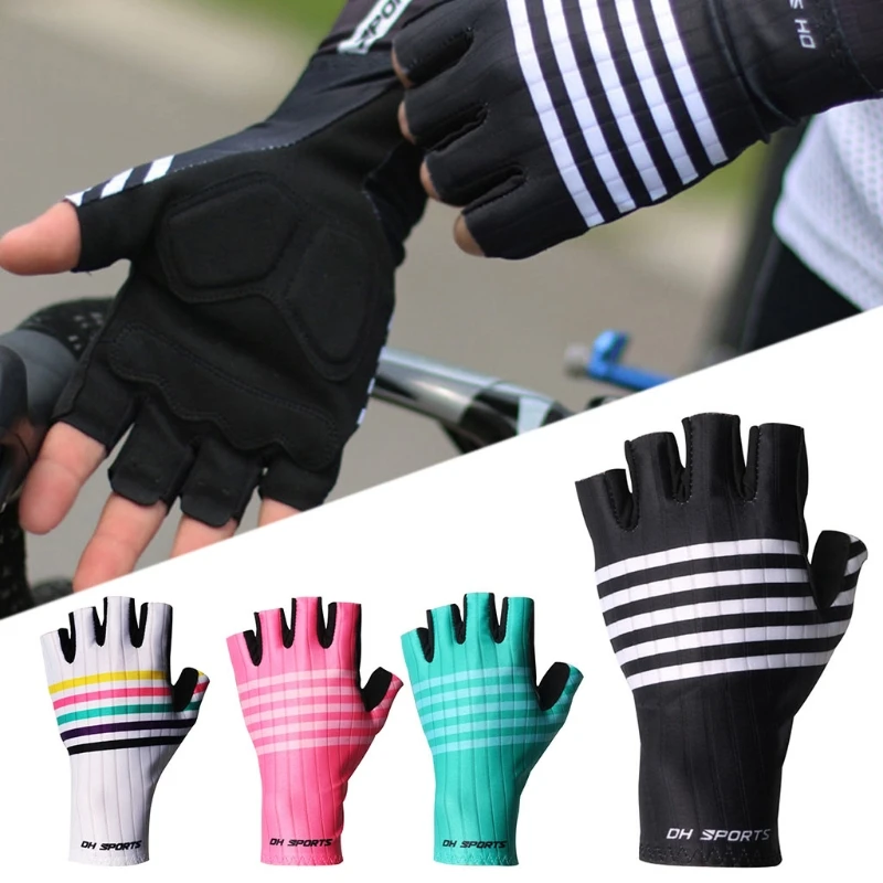 

Half Finger Cycling Gloves Anti-sweat Non Slip Bicycle Gloves Breathable Nylon Racing Gloves for Outdoor Riding R7RF