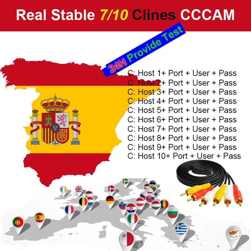 Лучший стабильный cccамс Europe 7/10 линия Испания azamerica Франция cccam для приемное