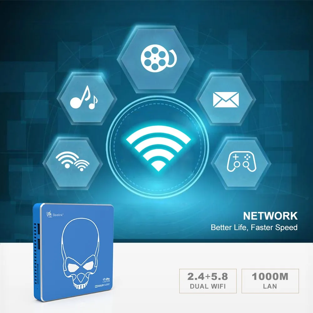 Beelink GT-King Pro Android 9,0 Smart Hi-Fi без потерь звук ТВ коробка 4 Гб 64 Гб Amlogic S922X-H BT 4,1 2,4/5,8 ГГц Wifi медиаплеер
