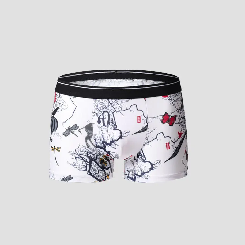 

Men's Underwear Lce Silk Unmarked Summer Ultra-Thin Breathable Youth Silk Tide Brand Student Personality Shorts Head Men