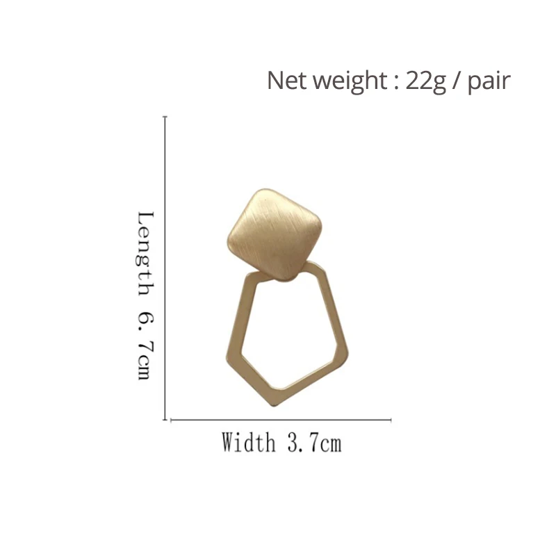 Увеличенные большие матовые золотые серебряные клипса геометрической формы На