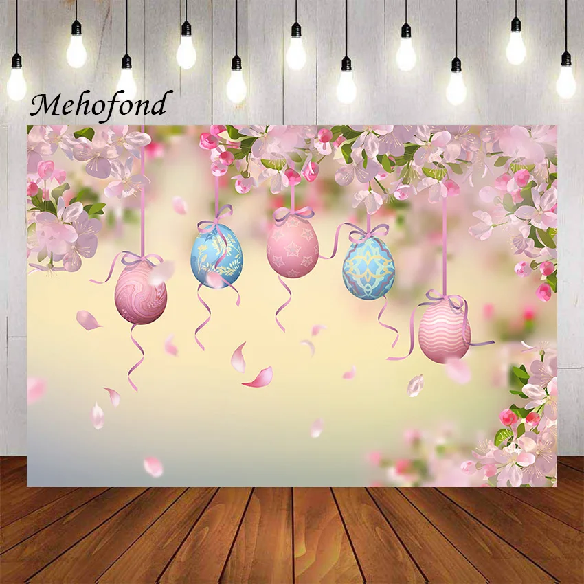 

Mehofond Photography Background Spring Happy Easter Colorful Eggs Flowers Kids Baby Shower Portrait Decor Backdrop Photo Studio