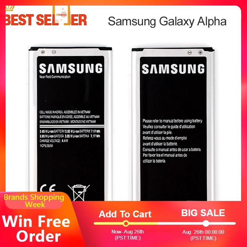 Оригинальный сменный аккумулятор для телефона EB-BG850BBE samsung GALAXY Alpha SM-G850F G850M G850T G8508S