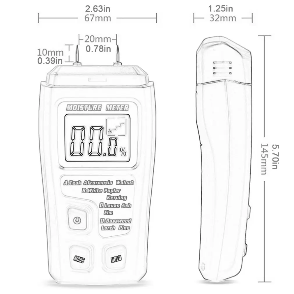 Деревянный измеритель влажности тестер деревянный пол коробка Измерение