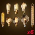 Лампа YNL Edison E27 G80 G95 T45 ST64 A19, 6 шт., 220 В, стеклянная лампа накаливания 40 Вт, лампа накаливания, Ретро лампа
