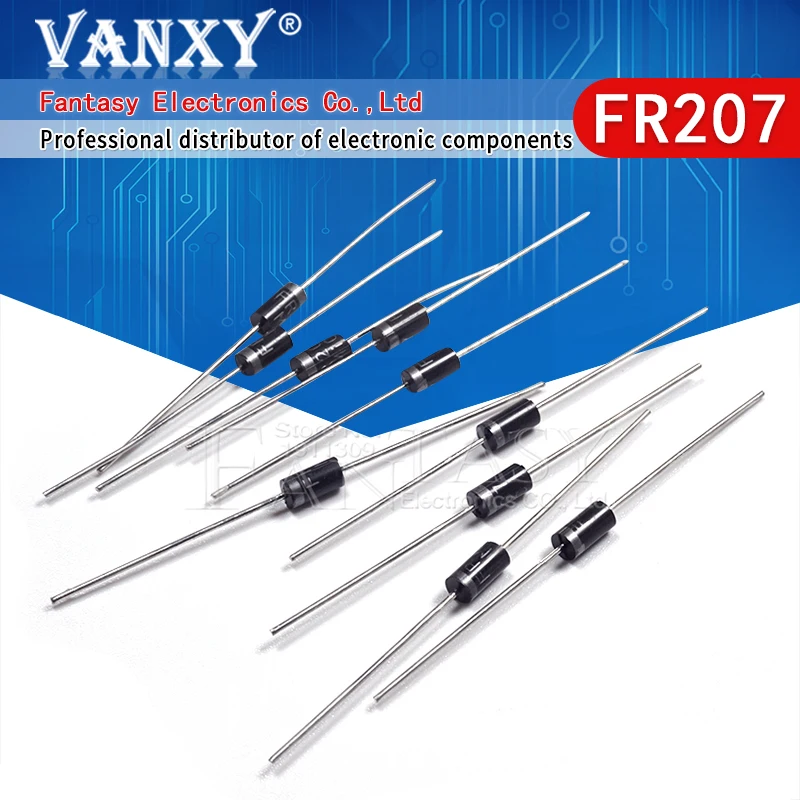 100 шт выпрямительный диод 2 а 1000 В DO 15 FR207|rectifier diode|diode 2a100pcs diode |