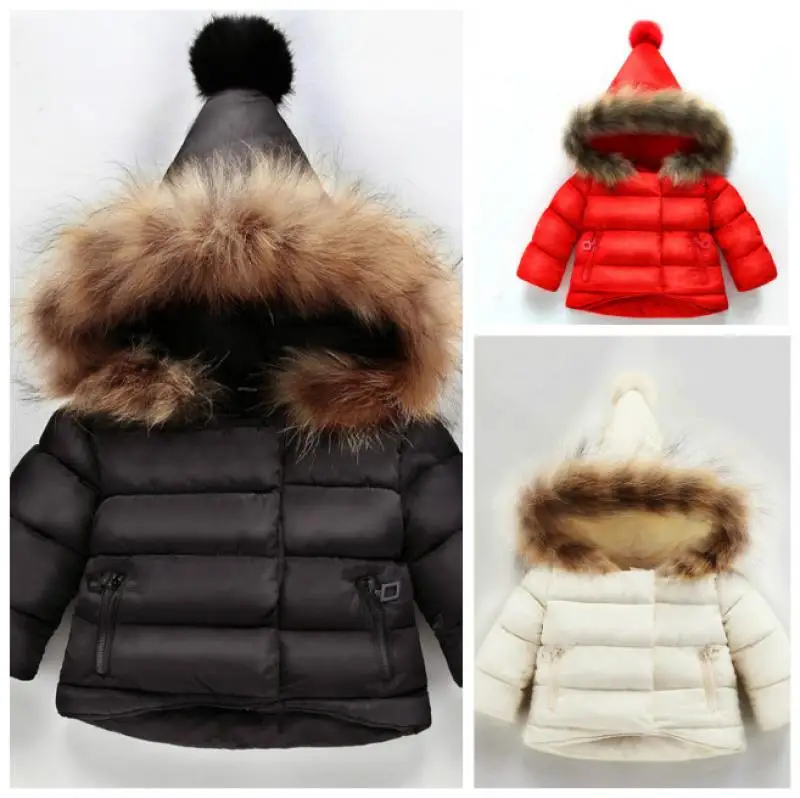Winter Thick Cotton Coat Down Jacke Park For Girls Down Jacket For Girls Fur Hooded Children Outerwear Children's Down Jacket