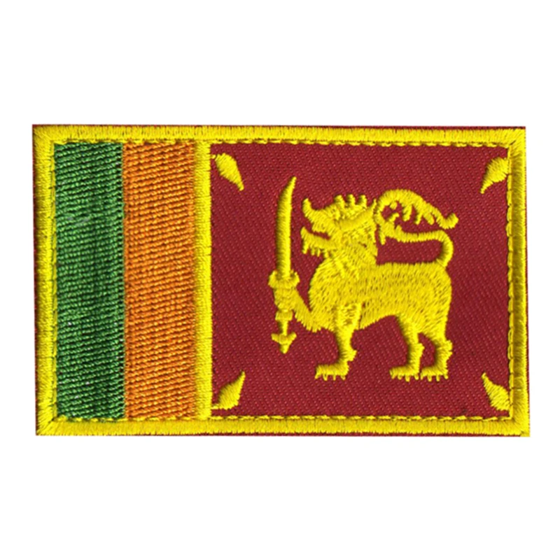 Sri Lanka Национальный флаг вышивка патч, вышитые патчи Военная Тактическая повязка на руку Наплечная Марка Вышивка для одежды