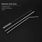 3 шт.набор, трубочки из нержавеющей стали с 1 щеткой