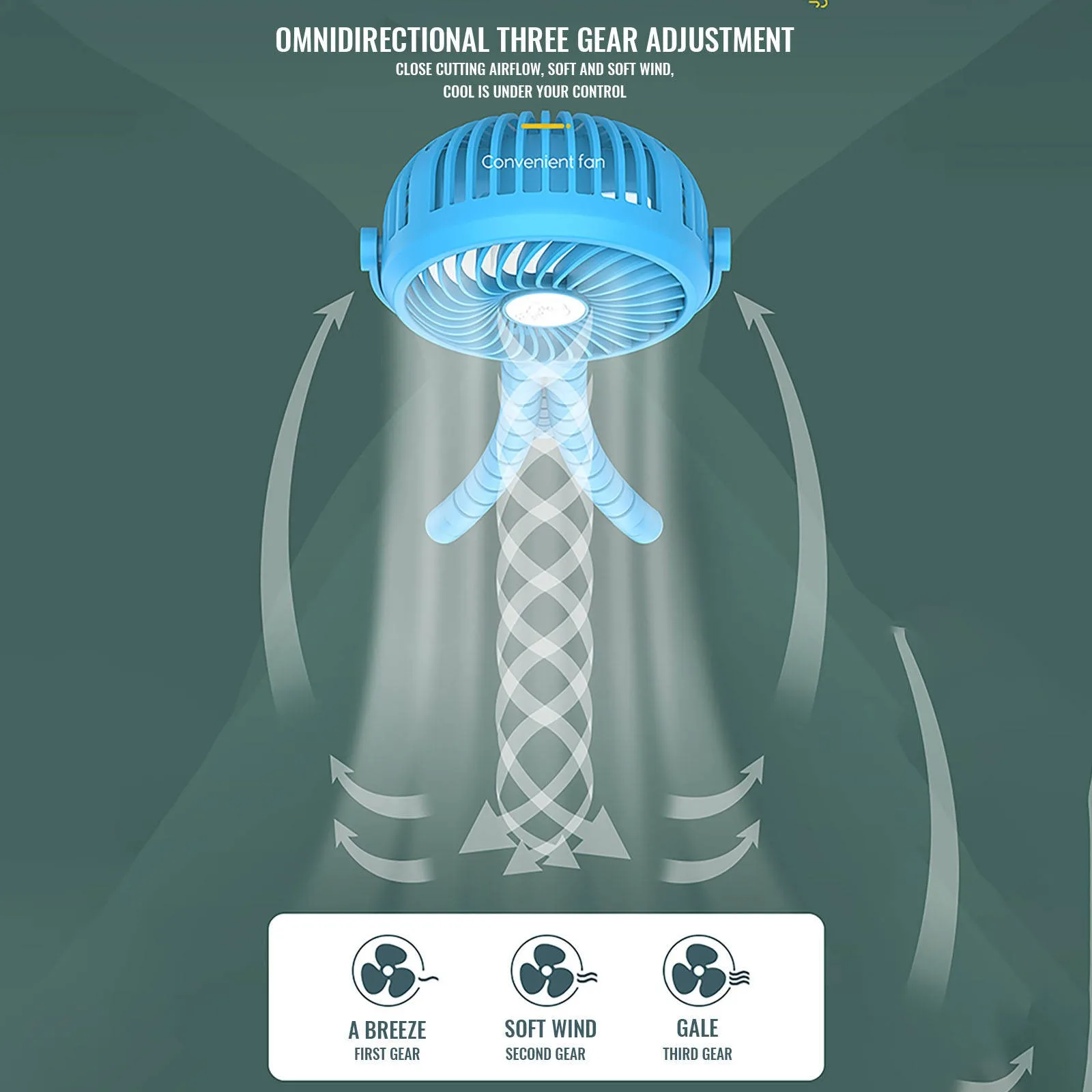 

Portable Small Desk Usb Cooler Cooling Fan Foldable Deformable Fan Silent 3 Speeds Desk Usb Fan For Home Travel