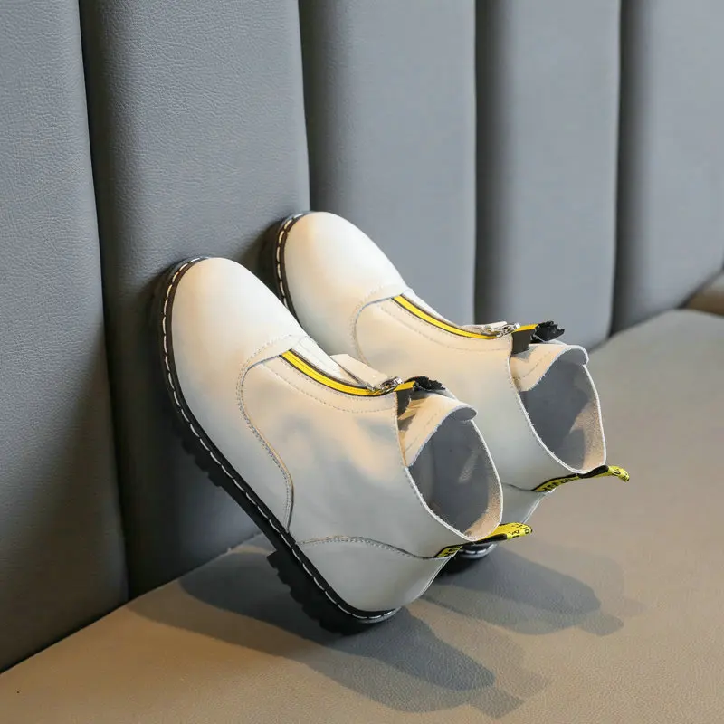 

ISSIENA 2021 Black Mixed Color Children Winter Warm Boots PU Leather Kids Fashion Zipper Boots Baby Girls Boots Size 28-39