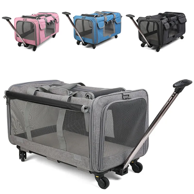 

Large pet trolley case, breathable, large capacity, large dogs, portable trolley bag, cat bag, can hold multiple