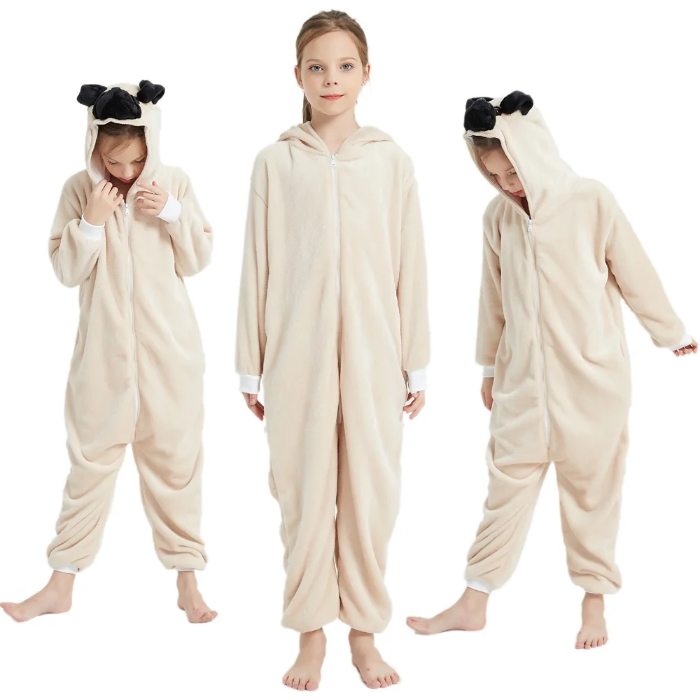 Новинка зимняя детская пижама-комбинезон унисекс с милыми мультяшными животными