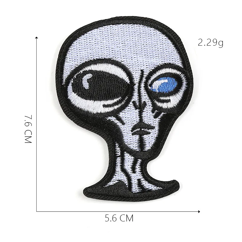 

wholesale Black and white cartoon alien Embroidered patch DIY clothes patch sewing ironing Bag hat accessories patchs