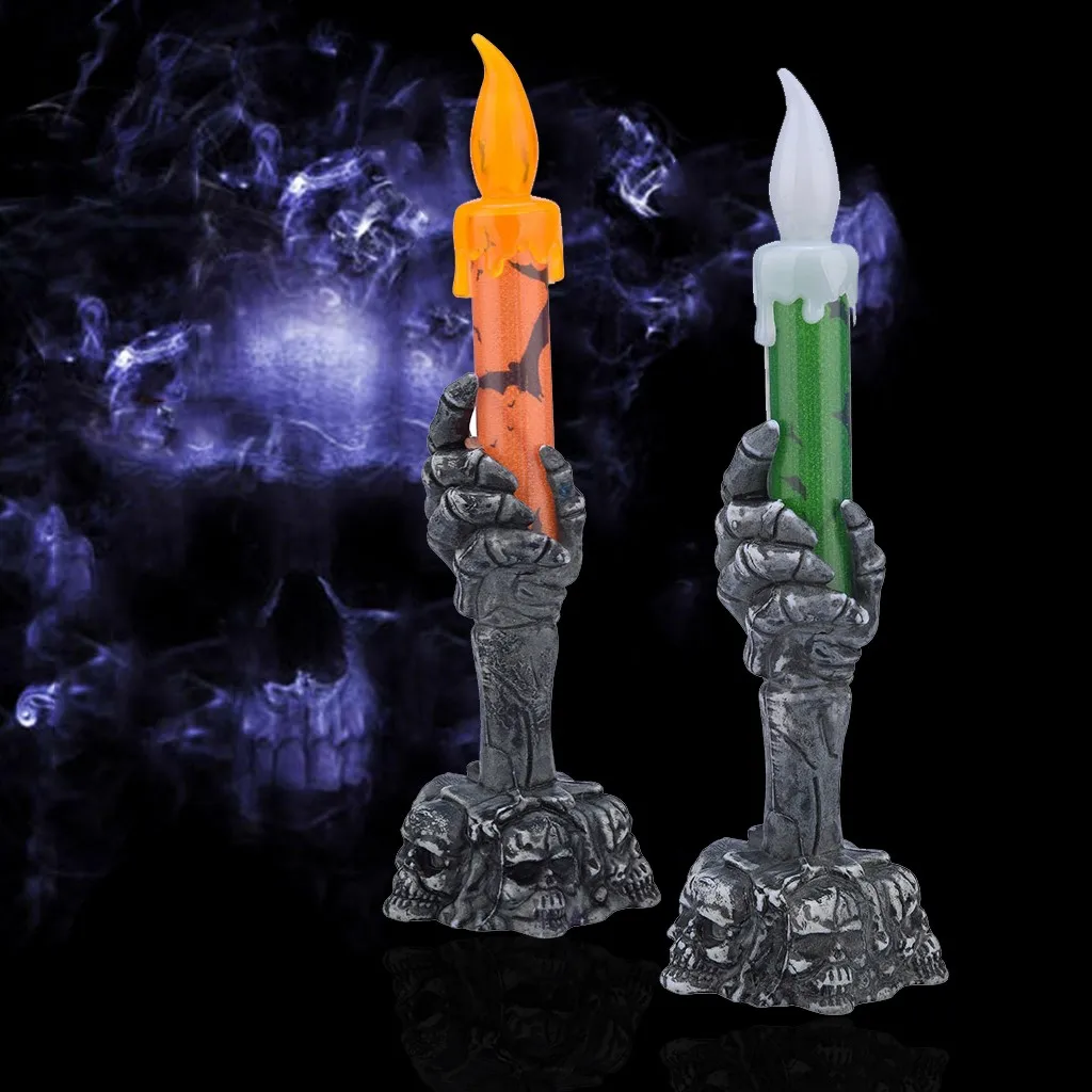 Хэллоуин Черепа скелета ручной держатель лампы в форме свечи светильник