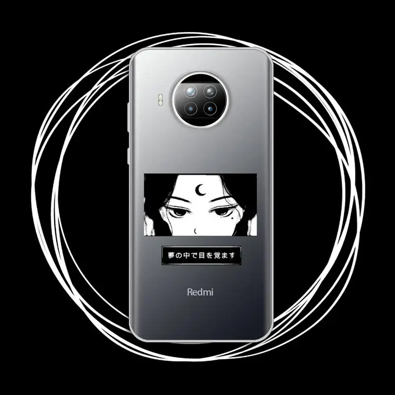 

Sad Japanese Anime Aesthetic Phone Case Transparent for Xiaomi Redmi note 10 t 8 9 pro lite 11