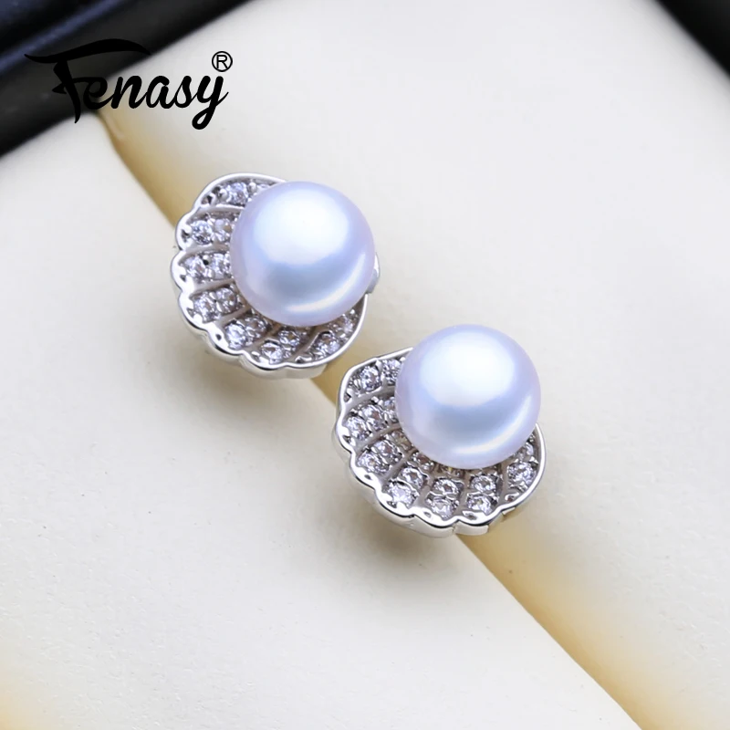 FENASY серьги из натурального пресноводного жемчуга для женщин корейские модные