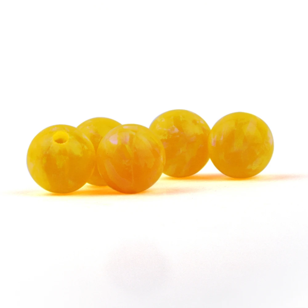 20pcs/Lot OP66 Yellow Color Ball Cut Lab Created Fire Opal Loose Beads in Free Shipping |