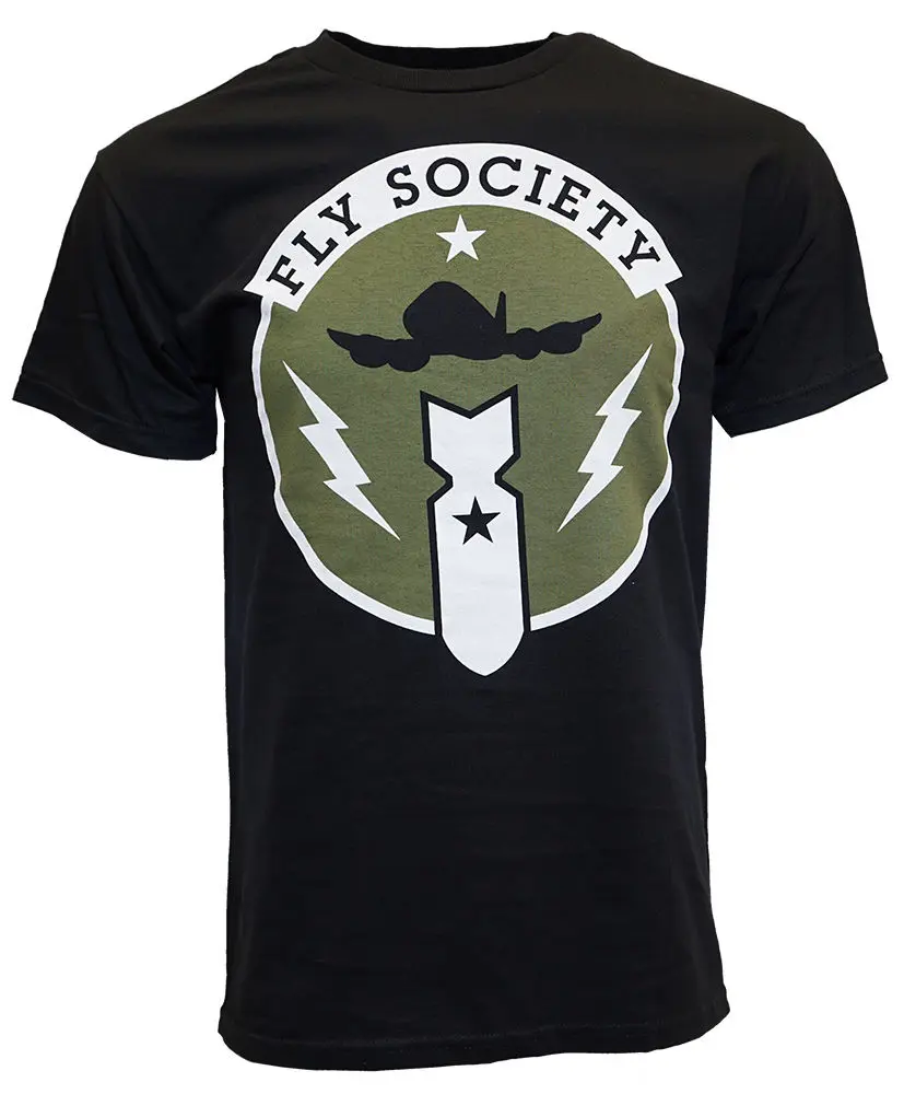 FLY SOCIETY BOMB отряд Мужская черная футболка|Мужские футболки| |