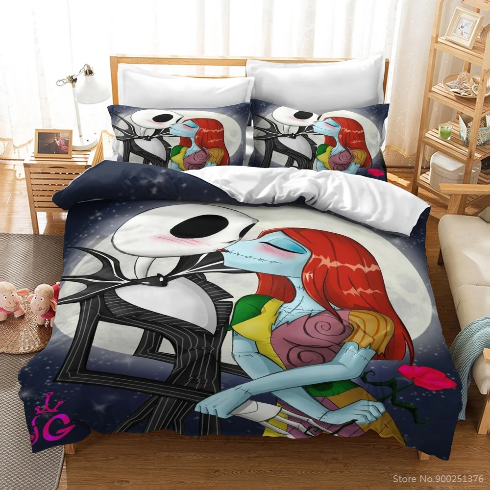 

2/3PCS Nightmare Before Christmas Comforter Cover with Pillowcase Set Queen King Size Bedding Set Duvet Cover Set Home Textile
