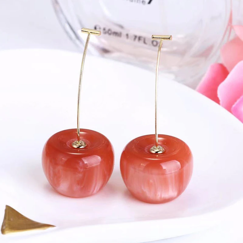 Быть 8 Лидер продаж красная вишня дизайн простые серьги для Для женщин девочек