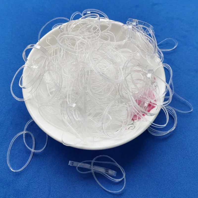 

1000pcs Transparent Rubber Hairband Rope Silicone Ponytail Holder Elastic Hair Holder Tie Gum Rings Girls Hair Accessories