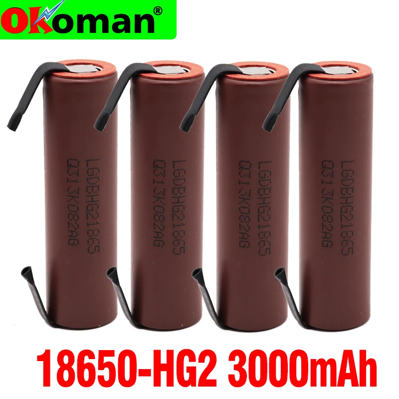 Оригинальная большая емкость HG2 18650 3000 мАч аккумуляторная батарея для LG HG2 Высокая мощность разряда большой ток+ DIY nicke