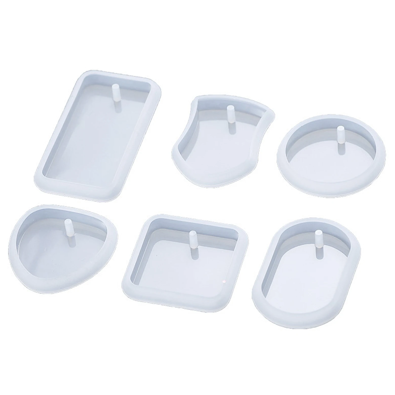 

6pcs Casting Gift Epoxy Resin Mold Handmade Keychain Crystal Craft Jewelry Making Home Decor Rectangle DIY Pendant Reusable