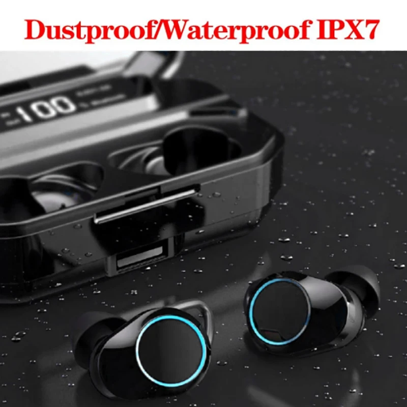 

HFES TWS-G02 LED Digital Display Binaural BT Stereo Earbuds Sports Waterproof 5.0 Wireless Bluetooth Headset