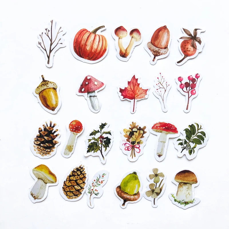 46 шт./коробка наклеек s Autumm лес Тыква орехи грибы DIY наклейка Блокнот Альбом
